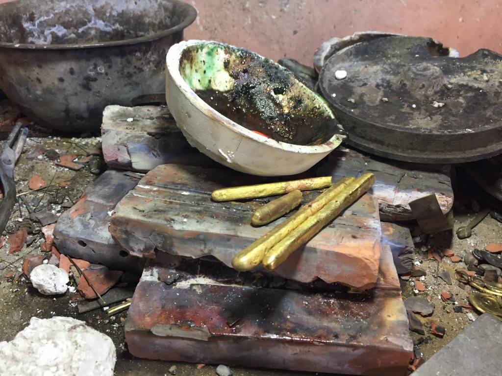 metal ingots after melting