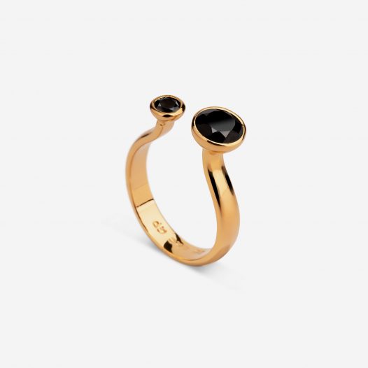 Two stone ring onyx