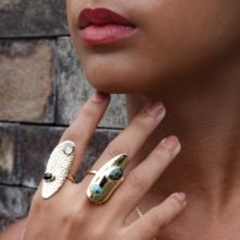 Hand with two rings.
