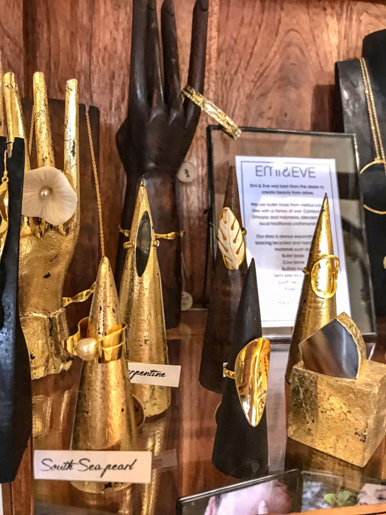 Jewelry on gold props.